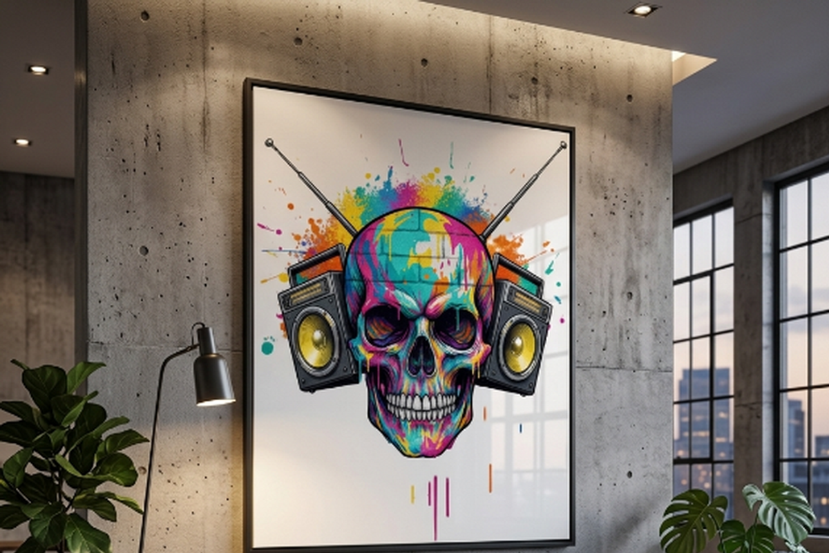 Graffiti Boombox Skull Art, a Shirt Mockup by Vector Stall (Photo 10 of 14)