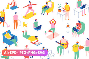 Flat vector people lifestyle bundle, a Person Illustration by Vector_Art