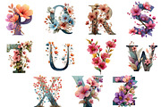 Wildflower Alphabet Clipart, an Illustration by DreamArtGraphic (Thumbnail 3 of 3)