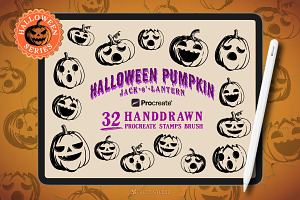 32 Halloween Pumpkin Stamp Brushes
