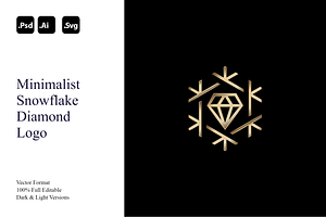 Minimalist Snowflake Diamond Logo, a Branding & Logo Template by Luxury Logos
