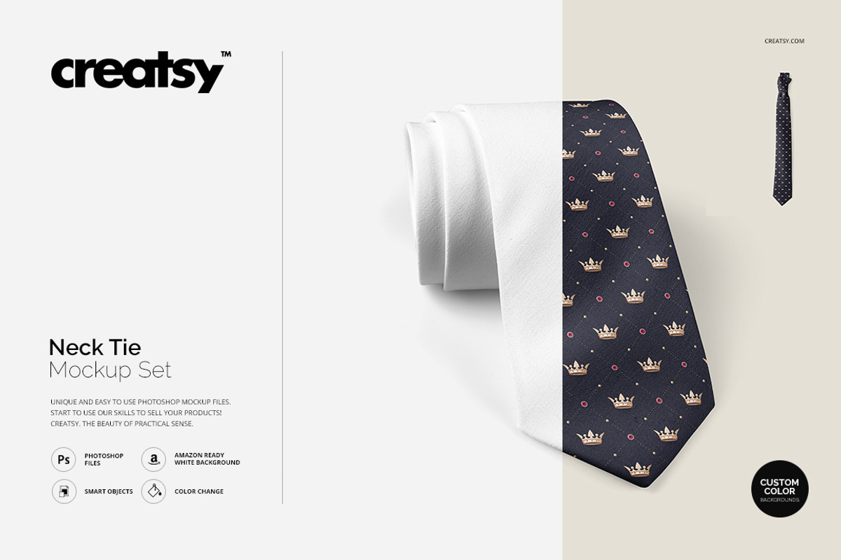 Neck Tie Mockup Set, a Shirt Mockup by creatsy4 (Photo 1 of 12)