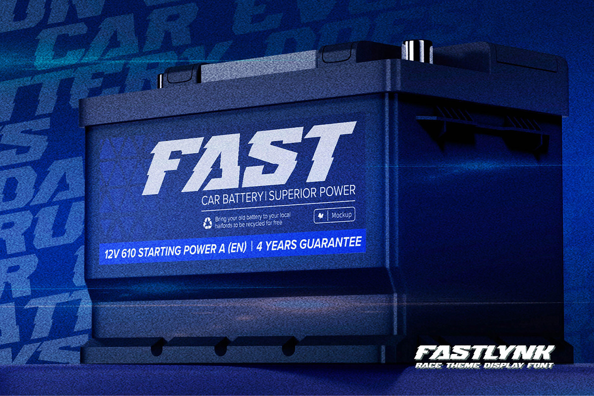 FASTLYNK - Race Theme Display Font, a Font by Gassstype (Photo 6 of 9)