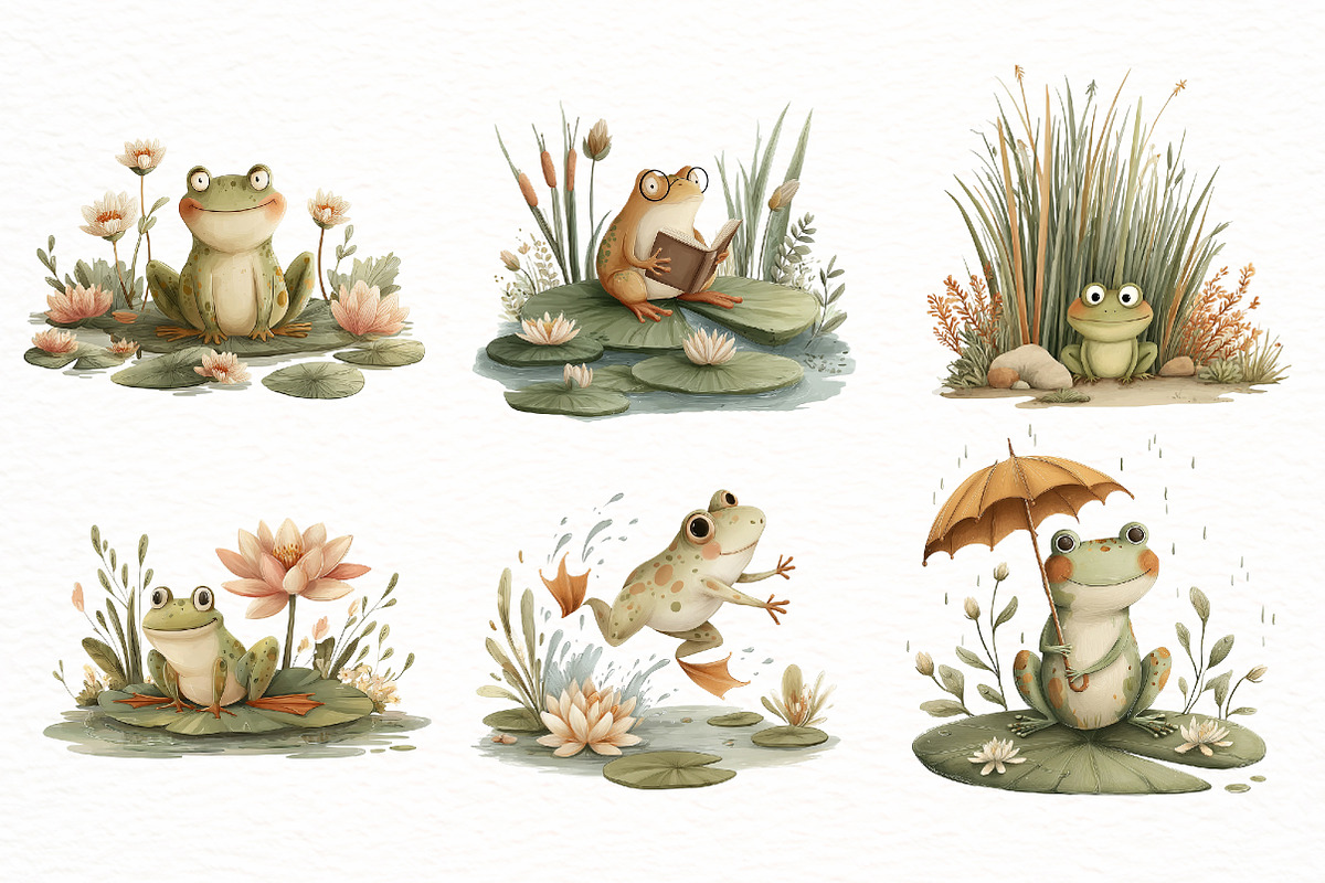 Summer Frog Pond Clipart, an Illustration by Designworld (Photo 5 of 8)