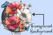 Whimsical Spring Flowers Clipart, an Illustration by Canvas Craft (Thumbnail 2 of 7)