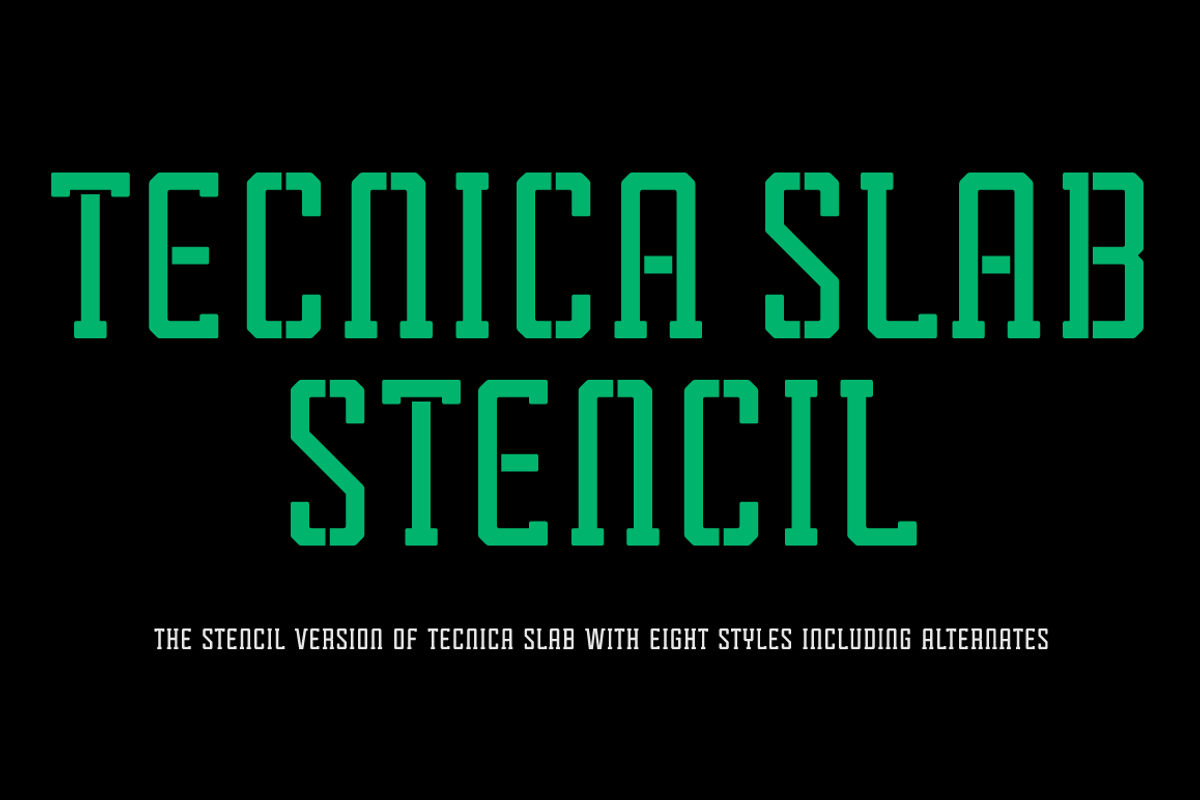 Tecnica Slab Stencil Font Family