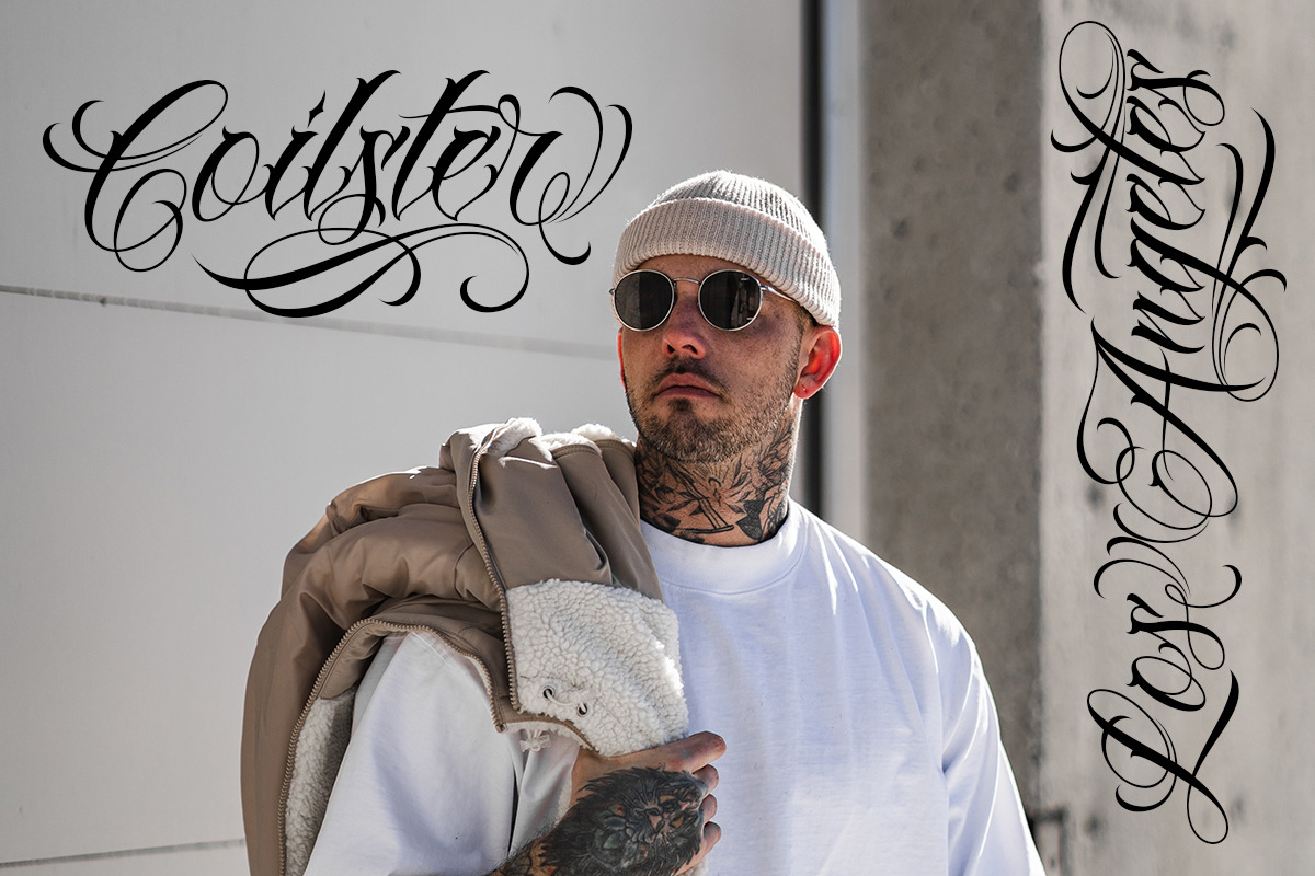 Hustler | Tattoo Style, a Script Font by Muntab_Art (Photo 4 of 8)