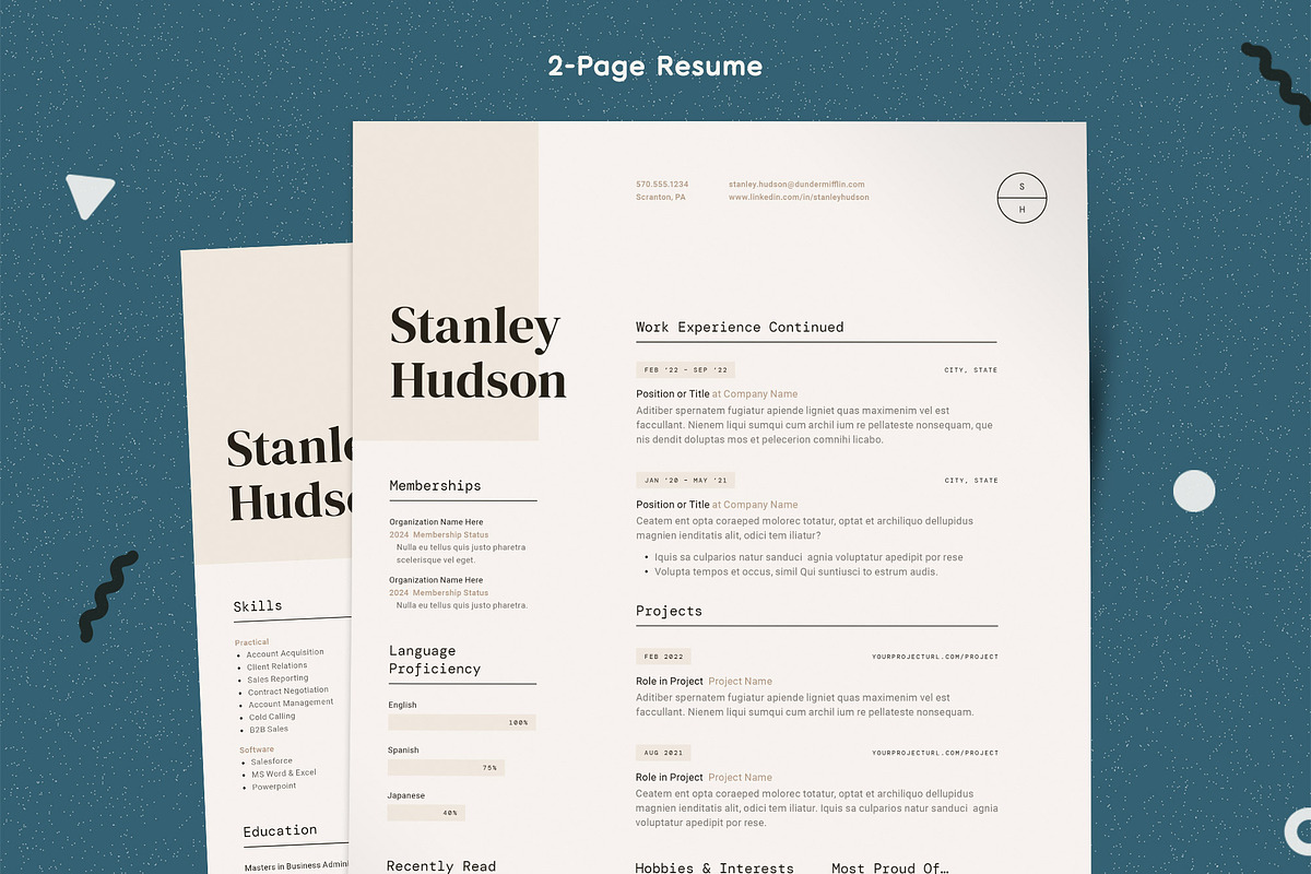 Modern Resume CV Template Design, a Resume Template by More Profesh (Photo 2 of 8)