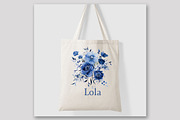 Deep Blue flowers Clipart Blue Peony, a Decorative Illustration by LeCoqDesign (Thumbnail 4 of 4)
