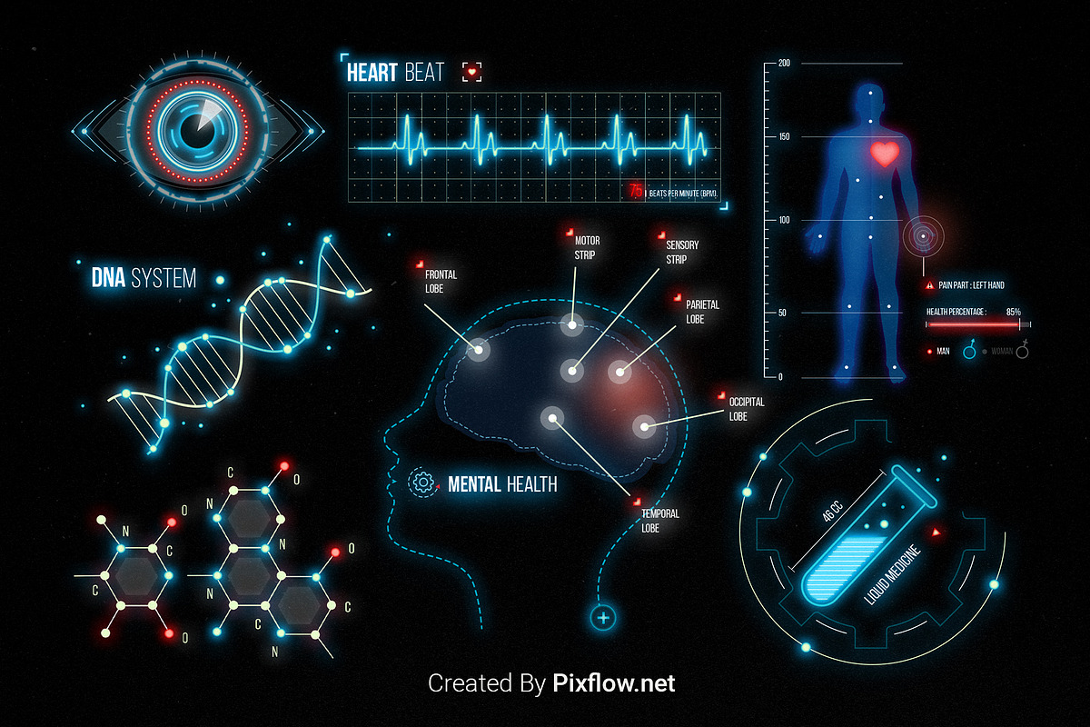 HUD Medical Elements, an Object Graphic by Pixflow (Photo 4 of 5)