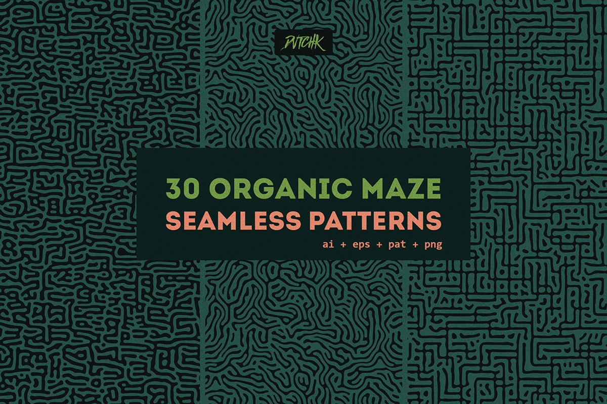 Organic Maze Seamless Patterns, a Pattern Graphic by dvtchk (Photo 7 of 12)