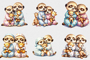 Cute Baby Meerkat Watercolor Clipart, a Seasonal Illustration by Craft Nest (Thumbnail 4 of 6)