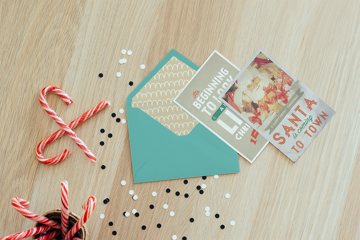 2 Christmas Greeting Cards Retro, a Card Template by SPACECAKE (Photo 2 of 5)
