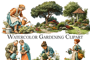 Watercolor Gardening Clipart, an Object Graphic by ArtisticTimberStudio (Thumbnail 1 of 2)