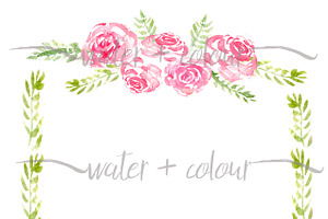 watercolor floral border