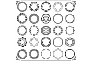 Vintage Set of Vector Round Elements, a Pattern Graphic by FineArtStudio