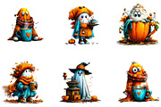 Cozy Coffee Ghosts Halloween, a Seasonal Illustration by CreationArt (Thumbnail 4 of 5)