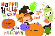 Cartoon Set WithHalloween Elements, a Seasonal Illustration by Maria Starus (Thumbnail 3 of 3)