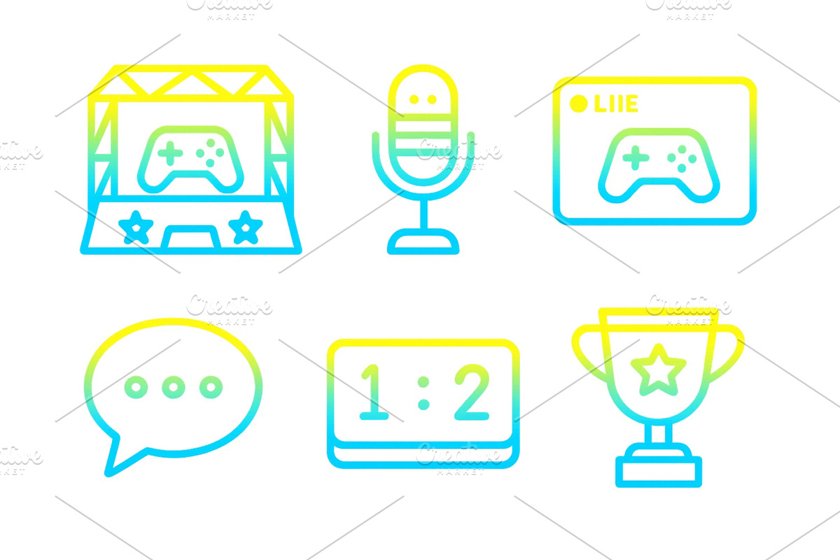 Colorful gaming icons represent, a Technology Illustration by ZinetroN