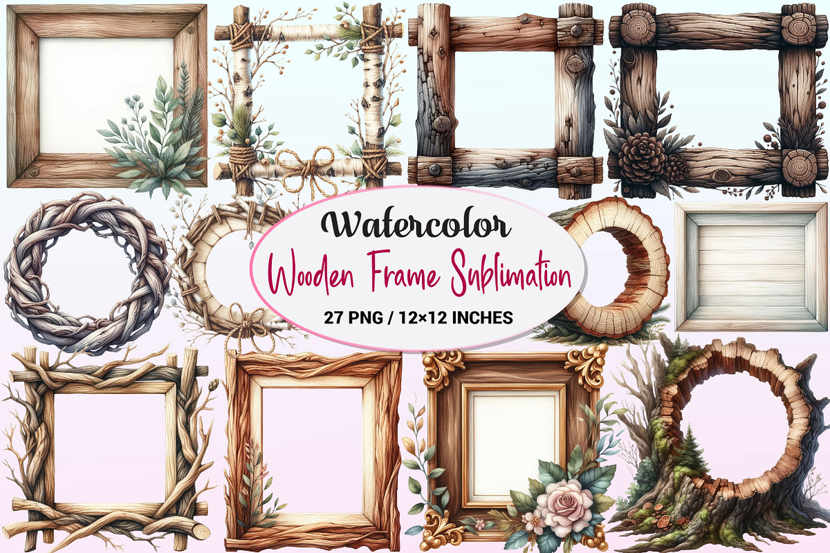 Wooden Frame Sublimation Clipart., a Graphic by CitraGraphics (Photo 1 of 4)