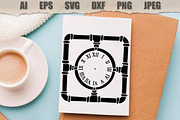 Stencil Clockin a frame of pipes, a Technology Illustration by MARYCRAFTIRIA (Thumbnail 3 of 3)