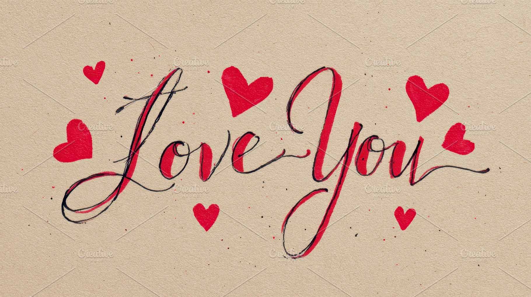 Romantic calligraphy artwork express, a Photo by Pavel_design