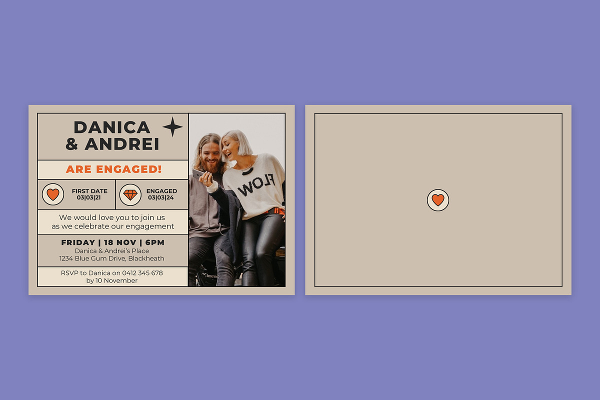 Danica Andrei Engagement Invitation, an Invitation Template by Mountain Folk Creative (Photo 6 of 12)
