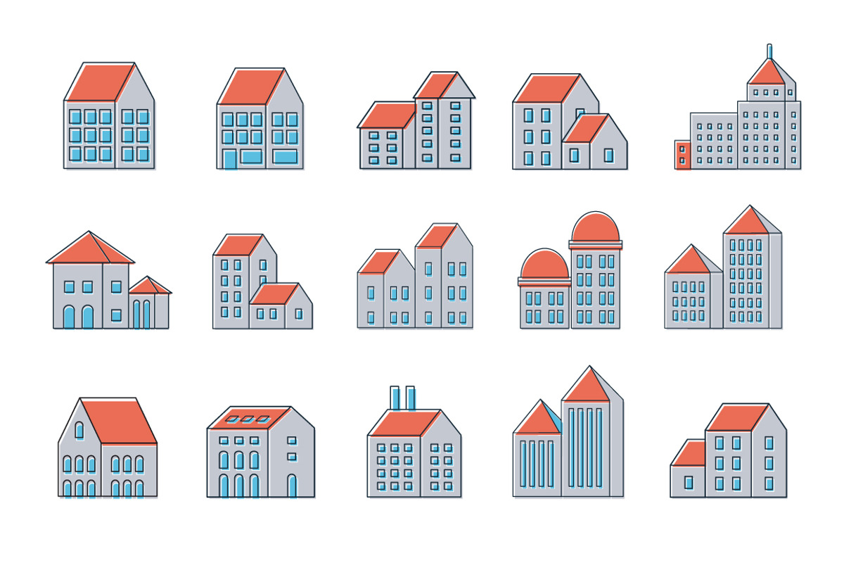 Linear city icons, an Outline Icon by AlexZeL (Photo 1 of 5)