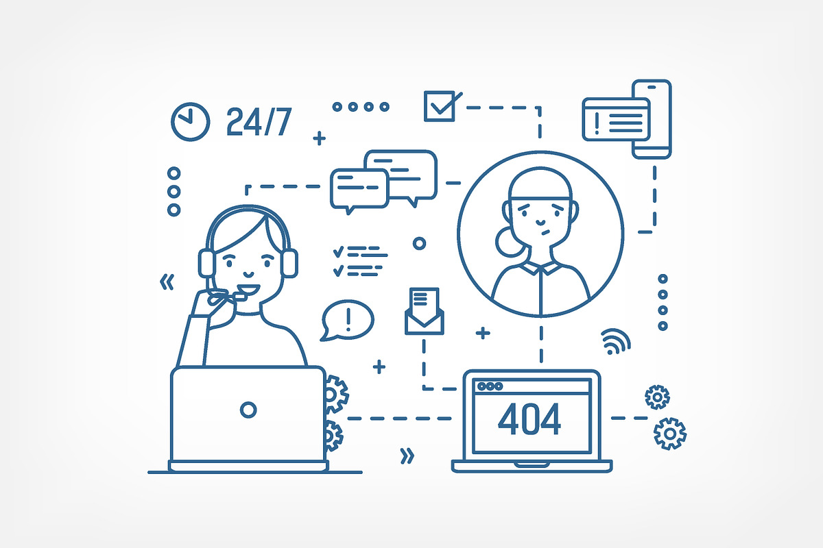 Call center and technical support, a Work Illustration by Good Studio (Photo 6 of 9)