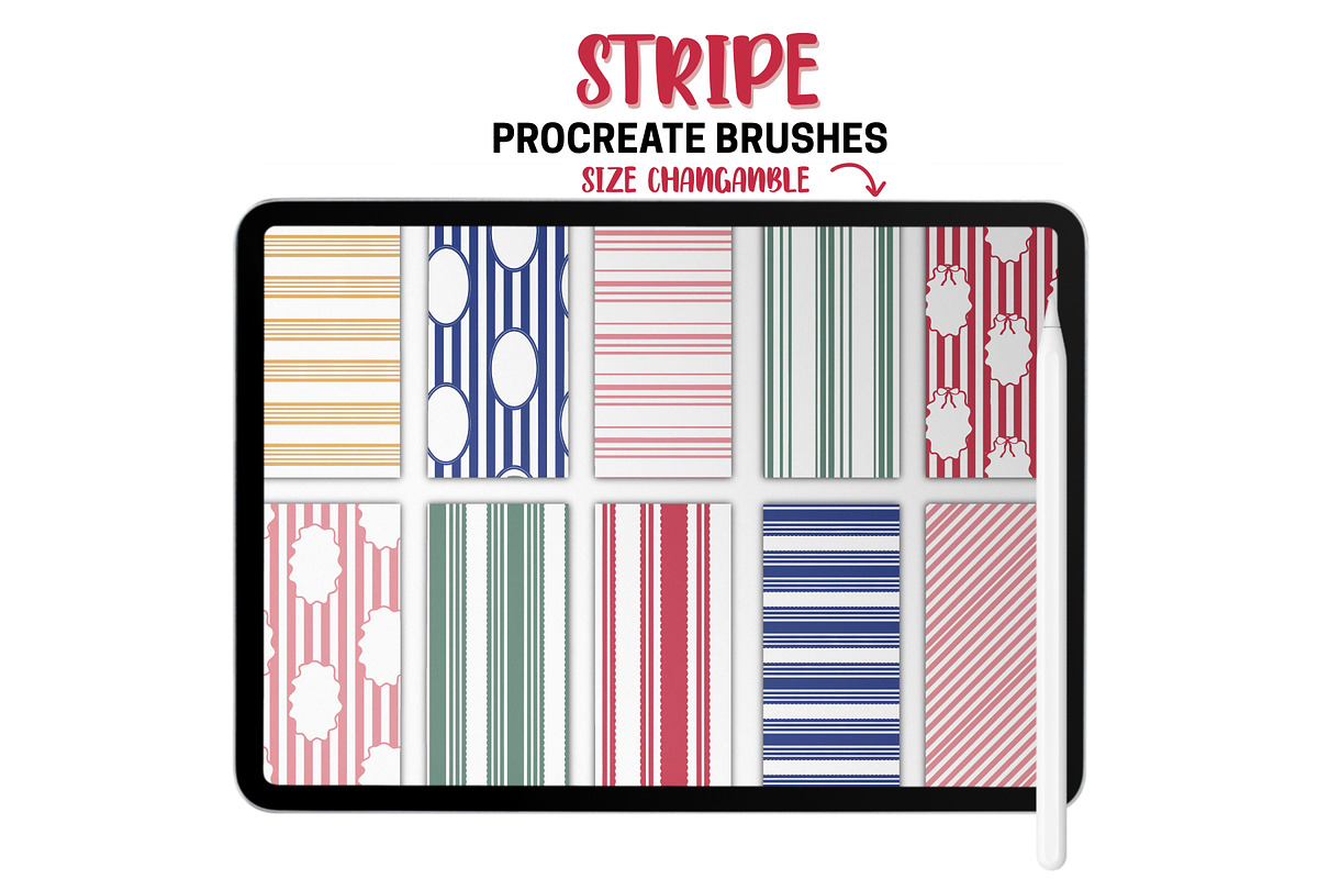 Stripes Procreate Pattern Brushes, a Brush Add-On by Brush Lab (Photo 8 of 10)
