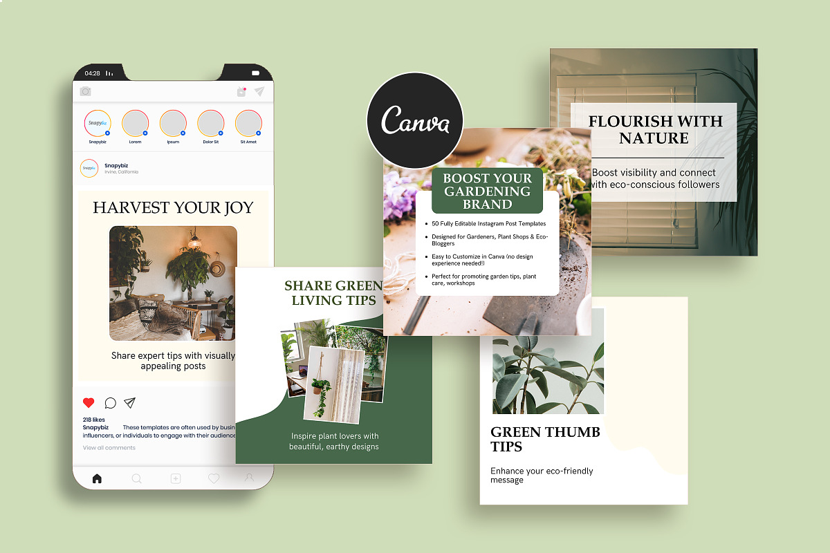 Gardening Instagram Canva Post Temp, a Social Media Template by Snapybiz (Photo 9 of 10)