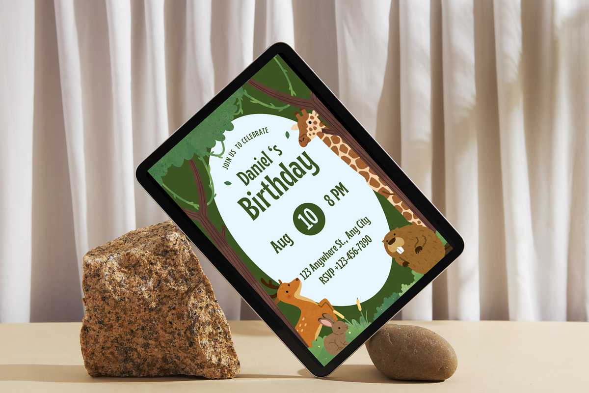 Zoo Birthday Invitations Templates, a Templates & Theme by TemplateCastleStore (Photo 9 of 18)