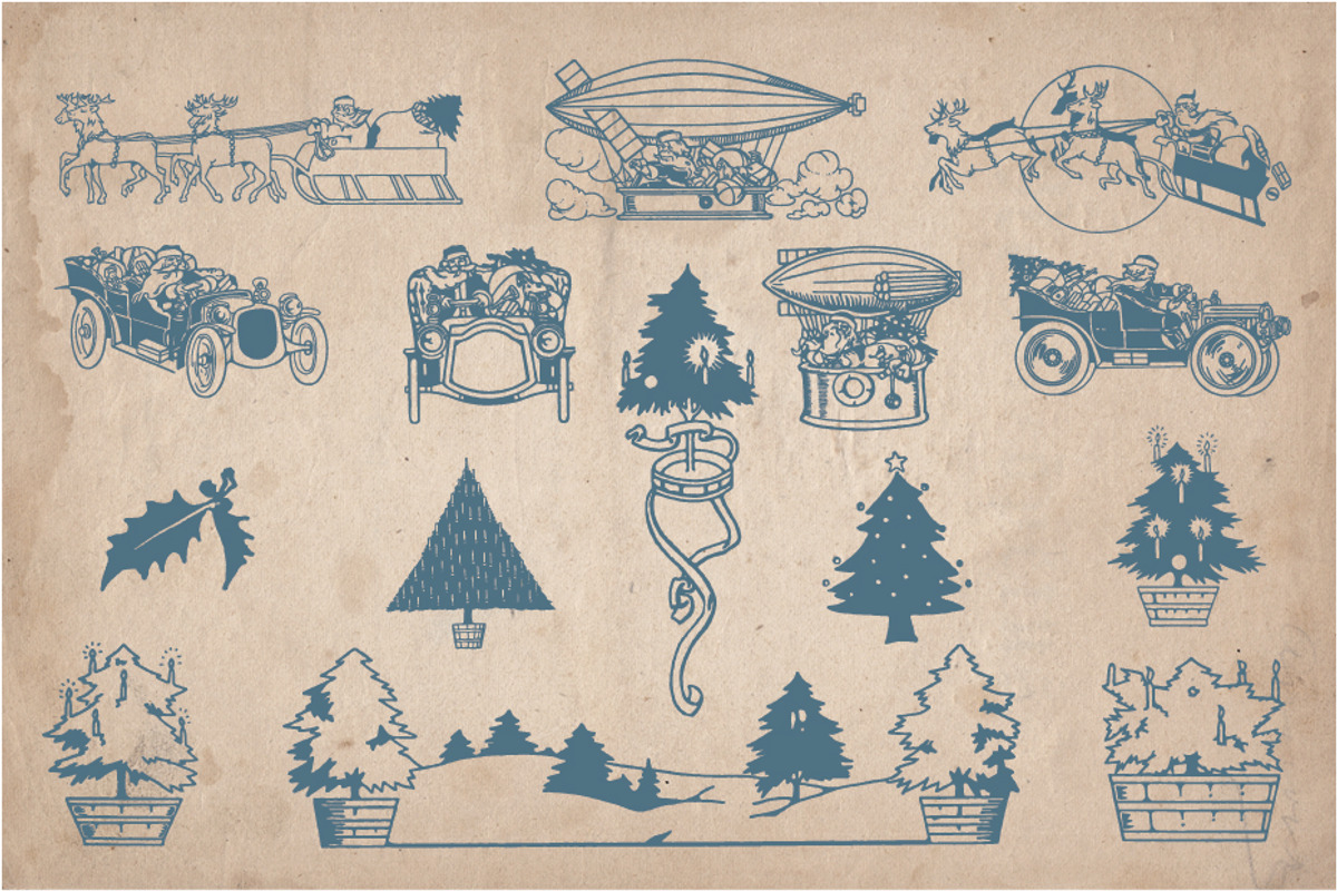 70 Vintage Christmas Illustrations, a Seasonal Illustration by Mr Vintage (Photo 3 of 9)