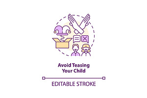 Avoid teasing your child concept, an Outline Icon by IMG Visuals