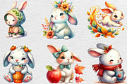 Watercolor Autumn Bunny Clipart, an Illustration by Black Bird Studio (Thumbnail 5 of 6)