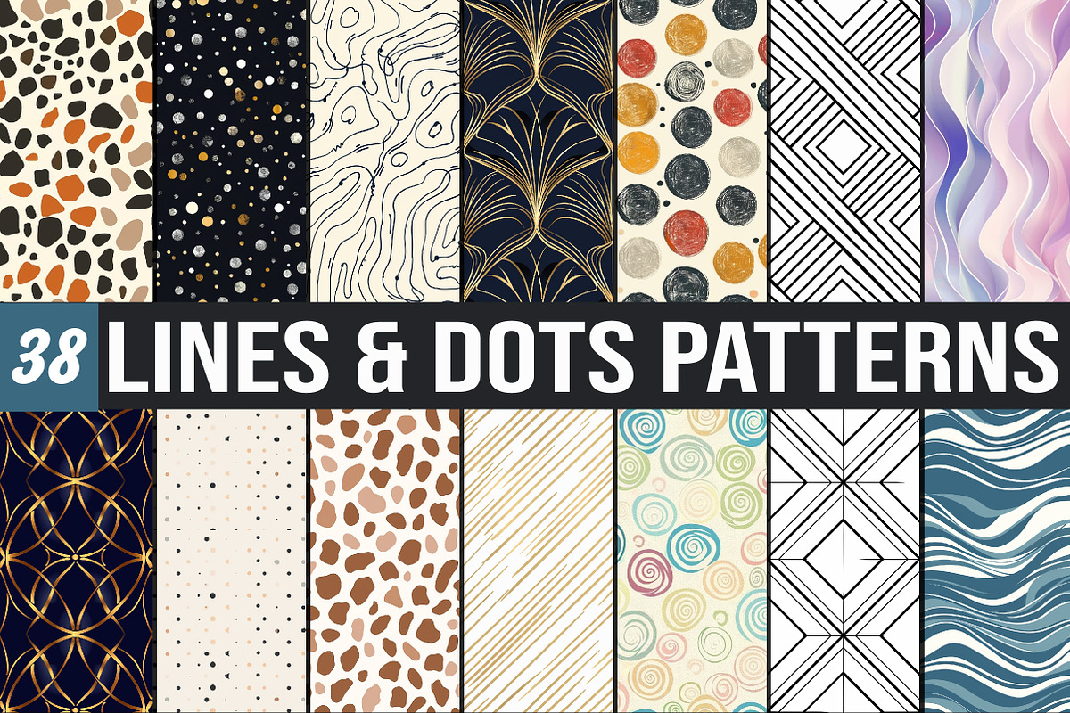Lines & Dots patterns, a Pattern Graphic by DreamCafeArt (Photo 1 of 6)