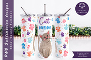 Cat mom tumbler wrap, an Object Graphic by AnastasiaWatercolor (Thumbnail 3 of 6)