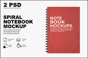 Spiral Notebook Mockup, a Product Mockup by Designbuys