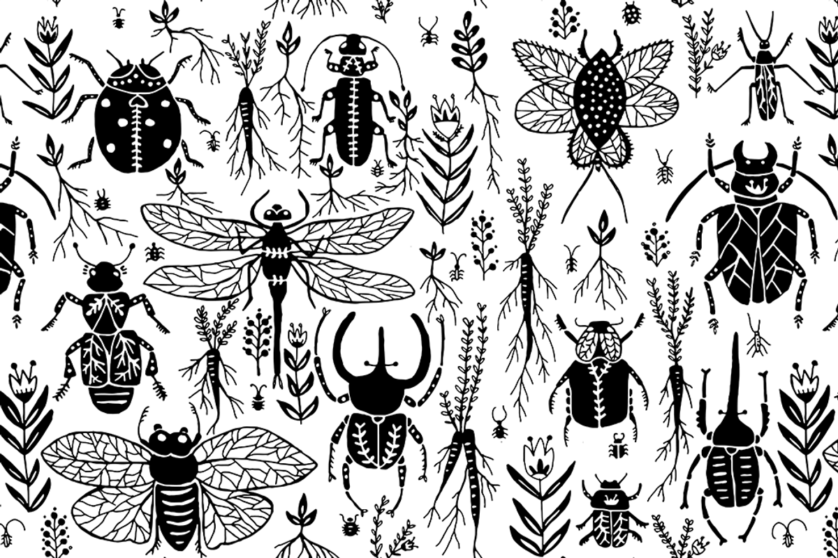 Floral and Insects Folk Art, a Pattern Graphic by Arie Clares (Photo 9 of 11)