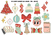 Groovy Retro Christmas Clipart Set, a Graphic by Murphy & Frank (Thumbnail 6 of 10)