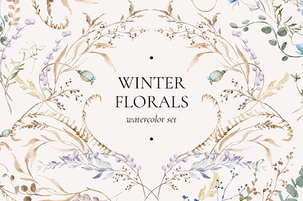 WINTER FLORALS watercolor set