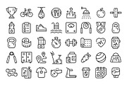 Fitness Icons set, an Outline Icon by Volyk (Thumbnail 2 of 5)