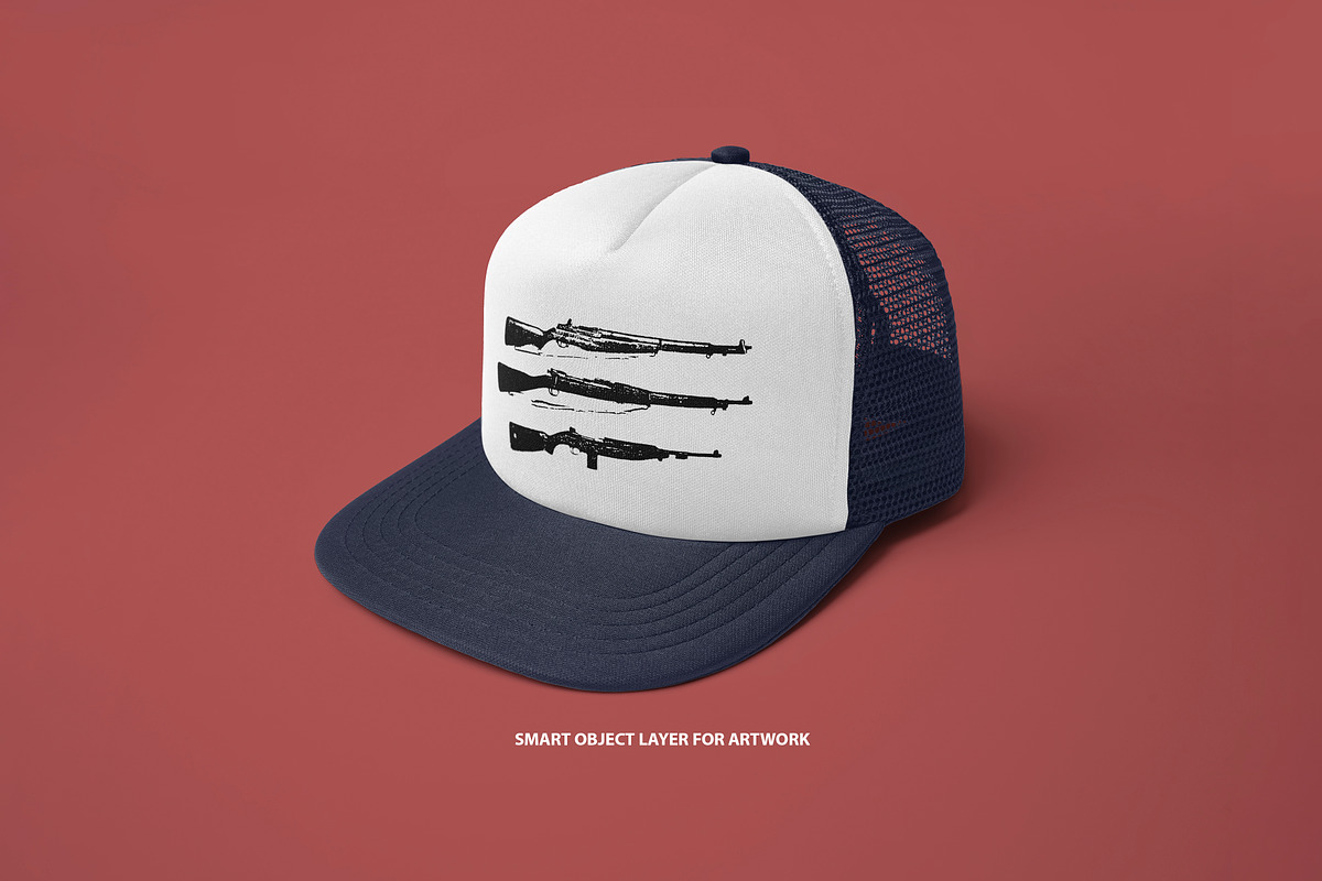 Realistic Trucker Hat Mockup, a Hat Mockup by Uncentrifuged Pressure (Photo 12 of 19)