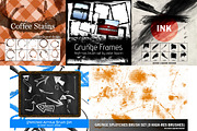 55 Grunge Photoshop Brushes Bundle, a Brush Add-On by FanExtra (Thumbnail 2 of 2)
