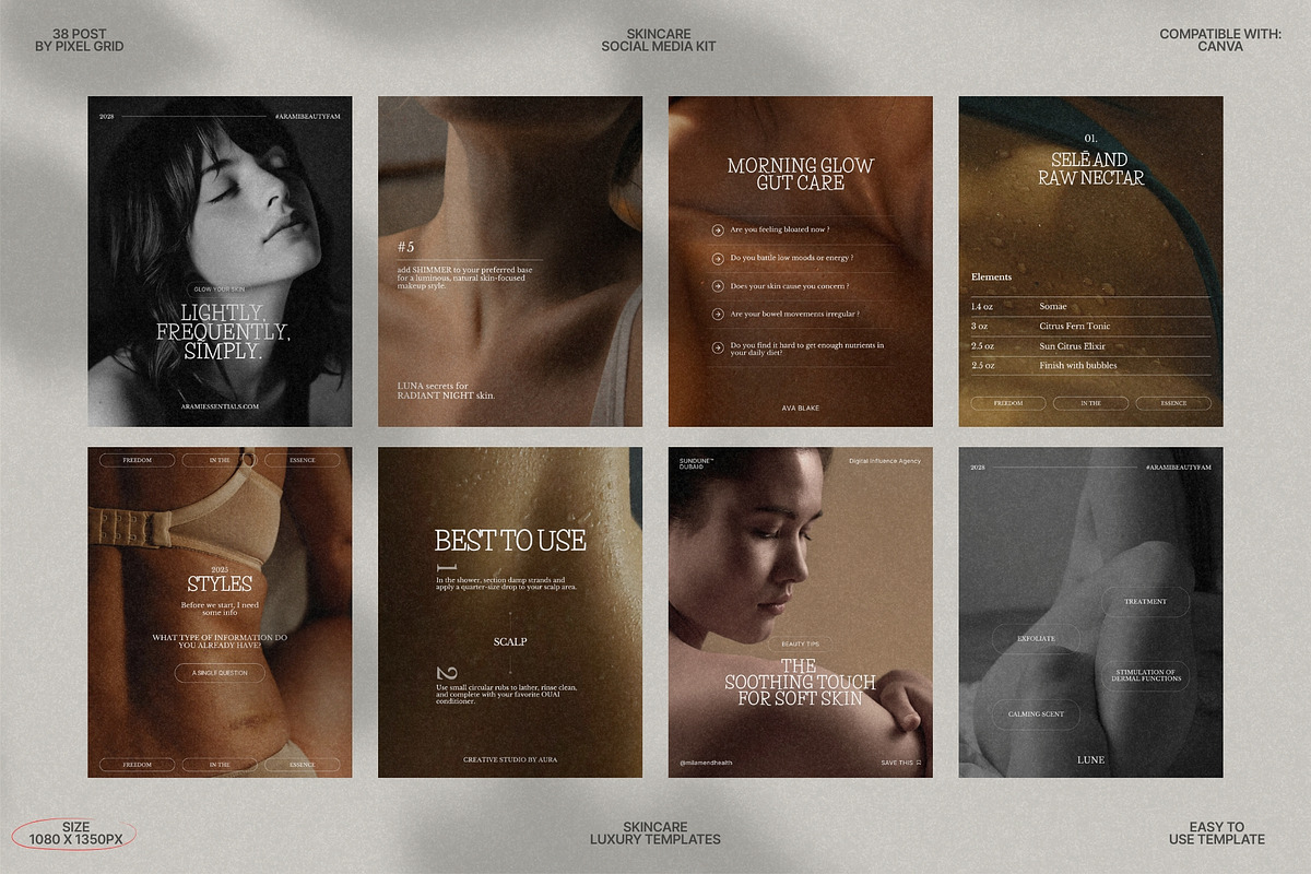 Aesthetic Skincare Post Templates preview 6