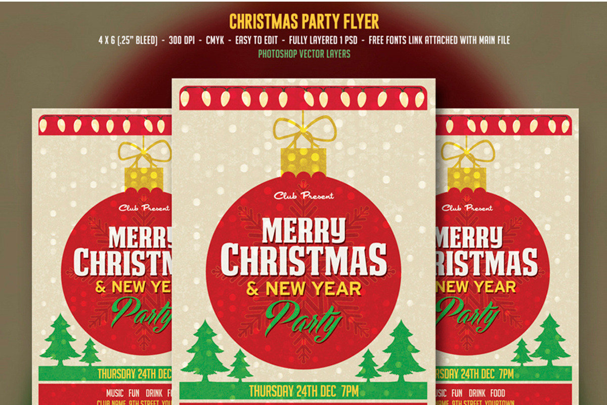 Christmas & New year Flyer Bundle, a Flyer Template by DesignWorkz (Photo 5 of 5)