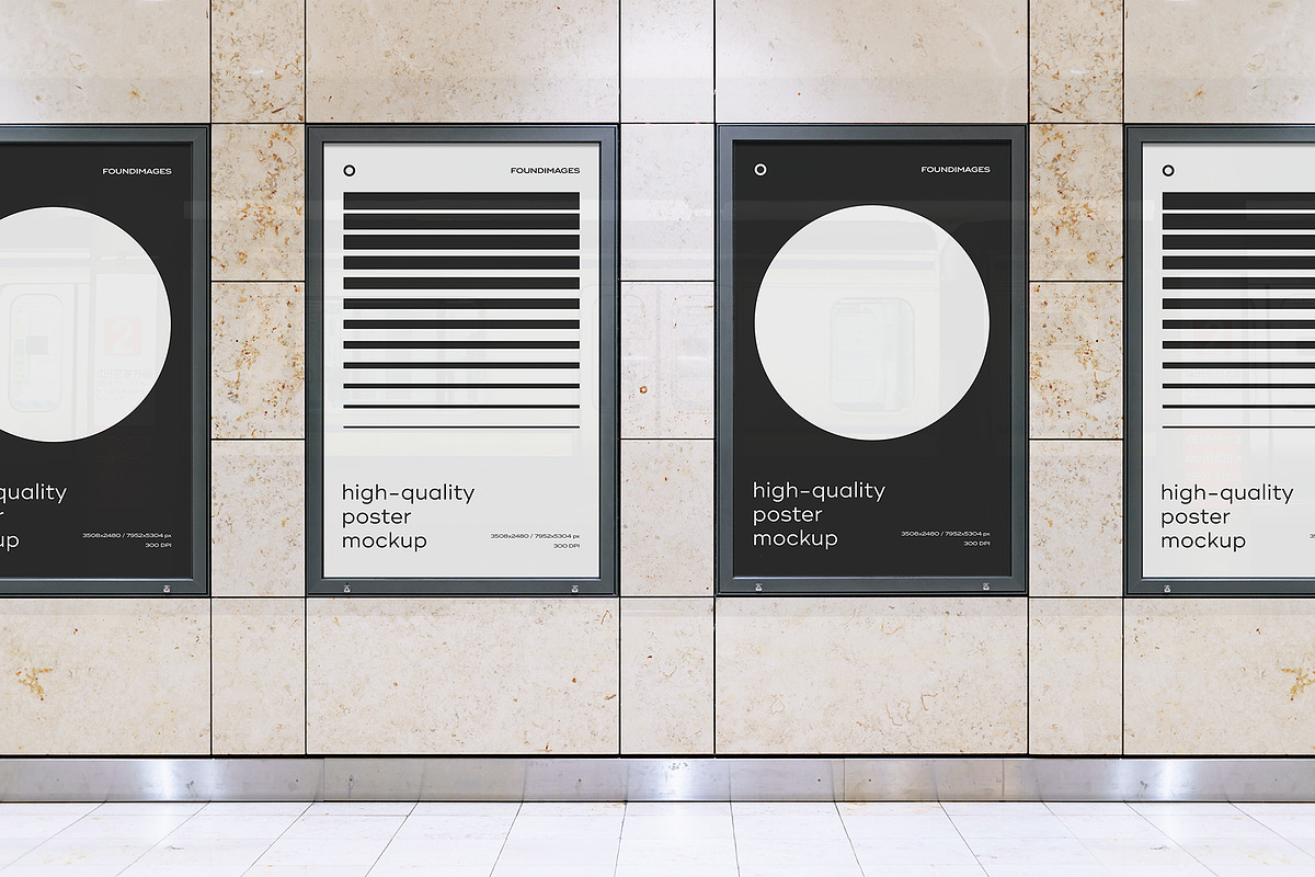 Subway Poster Mockup Bundle Metro, an Advertising Mockup by FoundImages (Photo 28 of 61)