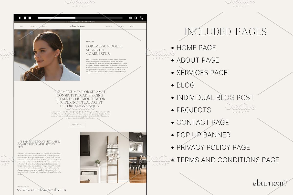 Wix Website Template Interior Design, a Wix Template by Studio Eburnean (Photo 3 of 5)