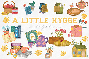 Summer hygge clipart &digital papers, a Seasonal Illustration by Yelloo Fish