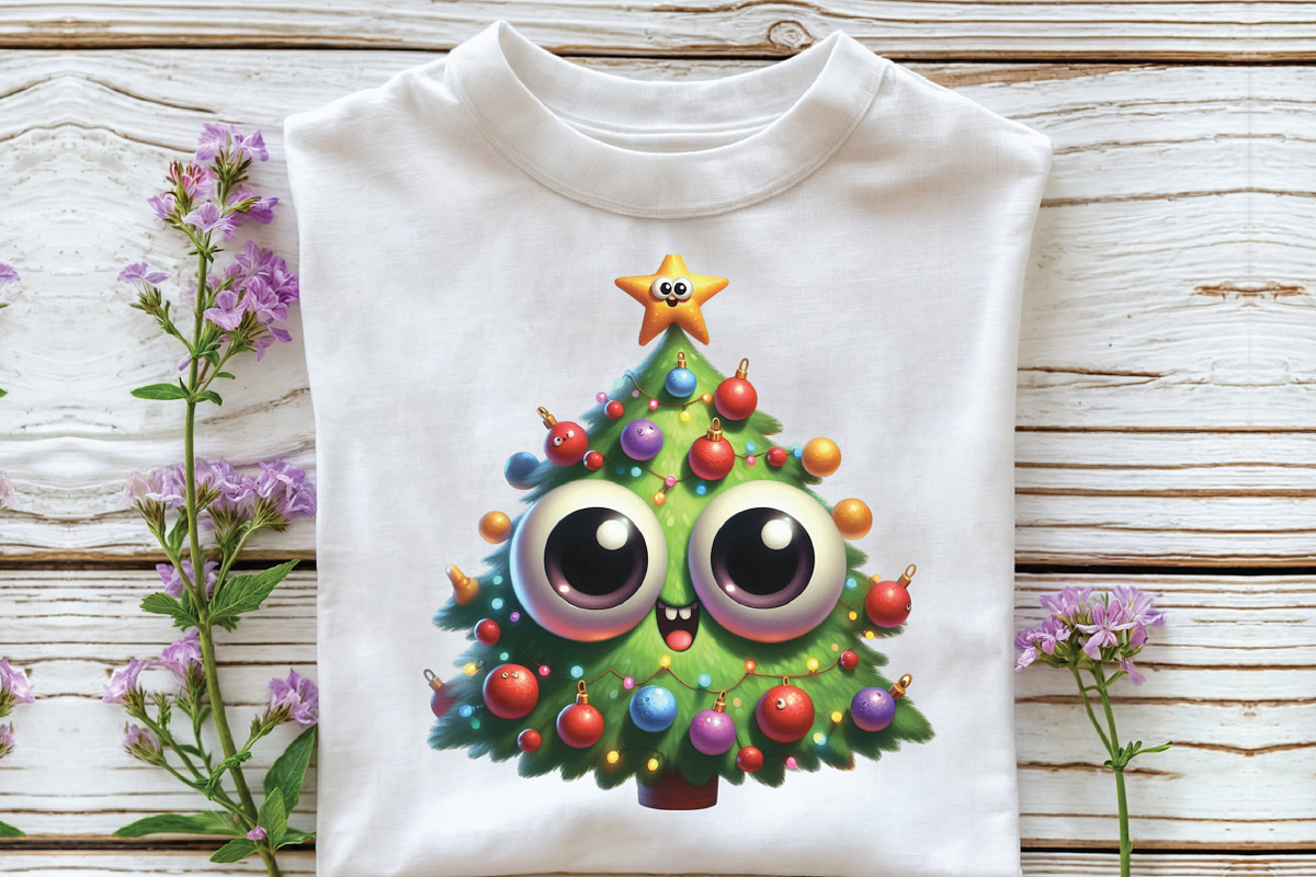 Funny Christmas Tree Clipart, an Illustration by CraftArtStudio (Photo 3 of 6)